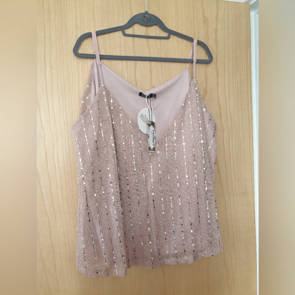 BNWT Boohoo sequin stripe cami top - Picture 1 of 4